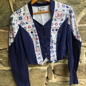 Banjo WesternButton Down Crop Top Medium